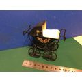 Dark Navy Blue Dressed Pram 1:12th Dolls House ...