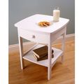 White Wood Contemporary 1-Drawer Bedside Table ...