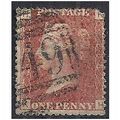 1858 SG43 1d Red Plate 208 Good Used Check Lett...