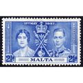 1937 MALTA Sg216 21/2d BLUE M/MINT (G12)