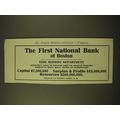 1918 The First National Bank of Boston Ad