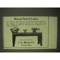 1922 J.G. Blount Speed Lathe Ad