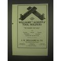 1922 J.H. Williams Agrippa Tool Holders Ad - Ho...