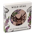 Wild Stag Coasters Set of 4 Lamanted Round Coas...