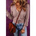 V Neck Buttoned Textured Sweater Cardigan