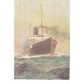 Artist Drawn T.S.S. Nankin Ocean Liner Shipping...