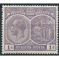 St Kitts-Nevis 1929 SG39a 1d Pale Violet Mounte...