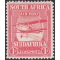 South Africa KGV 1925 1d Carmine Mounted Mint MM SG 26 Sc C1 DH9 Biplane stamp