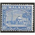 Selangor 1941 SG78 15c Bright Ultramarine Mount...