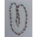 Carnival Glass Necklace Beaded Faceted Amethyst...