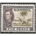 Gambia 1941 SG154a 5d Sage-Green & Purple-Brown...