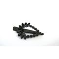 Medium black metal black crystal hair pin allig...