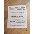 1963 England vs Brazil TICKET
