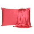 Poppy Red Dreamy Set Of 2 Silky Satin Queen Pil...