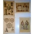 Arte Aleman - 4 lithographs lot circa 1890 by J...