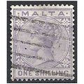 Malta 1890 SG29 1/- Pale Violet Good+ Used ..