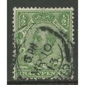 GB 1912 - 13 KGV 1/2d Green used stamp Wmk 103....