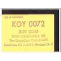 koy-0072 roy ross san bernardino calif 1960s cb...