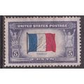 United States 1943 Flag of France 5c Mint Hung ...