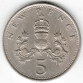 United Kingdom : 5 New Pence 1969