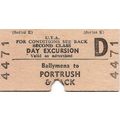 U.T.A. Edmondson Ticket - Ballymena to Portrush