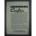 1968 Ceylon Tourism Ad - The Friendly Island