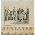 Vintage engraving - Melrose Abbey