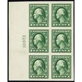 481, Mint Superb NH 1¢ Plate Block of Six * Stu...