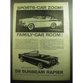 1958 Sunbeam Rapier Coupe de Sport and Convertible Cars Ad - Sports-Car zoom!
