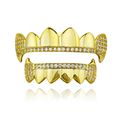 Hip Hop Grills Fangs Top Bottom Set 5A+ CZ 18K ...