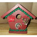 Homemade Handmade Wood Red Christmas Decor Bird...