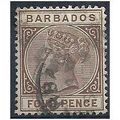 Barbados 1885 SG98 4d Pale Brown Fine Used ..