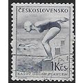 Mi 858: 1 Kč deep blue Sport: Swimmer Before th...