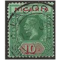 Nigeria 1914 SG11 10/- Green & Red/Blue-Green W...