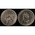 New Caledonia 50F 1967 Marianne Used Coin Pine ...