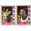 TWO 1974-75 Topps Bucks cards- Jon McGlocklin-3...