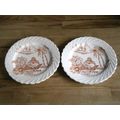 Two Antique Victorian Oriental Design Side Plates