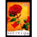 Australia 1997 Rose 45c Used P&S Stamp Valentine