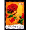 Australia 1997 Rose 45c Used P&S Stamp Valentine