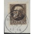 GER (BAVARIA) 1914 1m KING LUDWIG III' (PERFED)...
