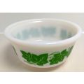 Hazel Atlas Ivy Round Glass Bowl - White w/ Gre...