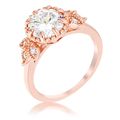2Ct Rose Gold Plated Round Cut CZ Trio Laurel L...