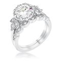 2.25Ct Rhodium Plated Round Cut CZ Trio Laurel ...