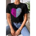 Black Valentine Two Tone Sequined Heart Shaped ...