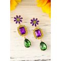 Purple Mardi Gras Diamond Flower Geometric Dang...