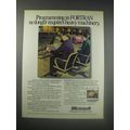 1990 Microsoft Fortran 5.0 Ad - Programming no longer requires heavy machinery