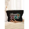 Black Blessed Teacher Flower Pencil Print Cordu...
