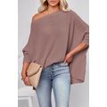 Casual Waffle Knit Eyelet Long Sleeve Blouse