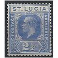 St Lucia 1921 SG96 2 1/2d Bright Blue Mounted M...