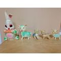 5 Vintage Squeaky toys from the 50's/60's in gr...